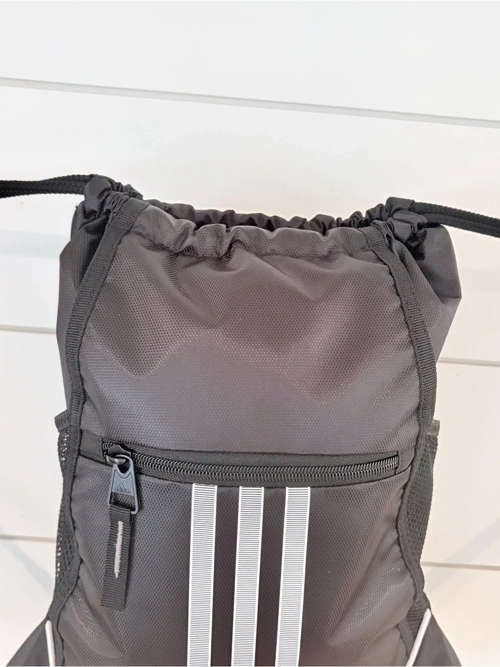 Adidas Y2K Sportcore Drawstring Backpack Gym Sack Black White